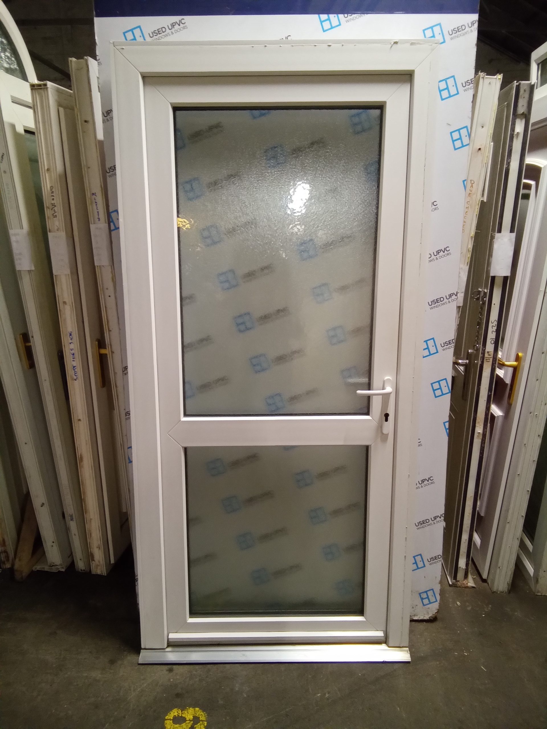 Used White Upvc Back Door 1000mm x 2095mm width can be reduced to 980mm ...