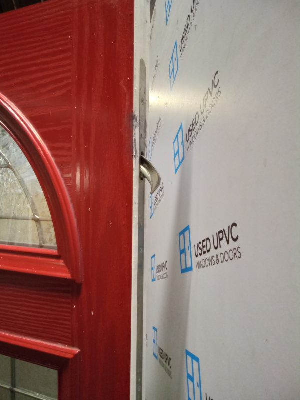 Used red composite front door 860mm x 2040mm 0223 - Image 5