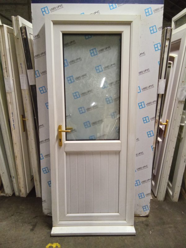 Used White Upvc Back Door 850mm x 2090mm width can be reduced to 835mm 0210