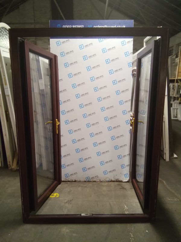 Used Rosewood Upvc French Doors 1515mm x 2065mm EA1 - Image 3