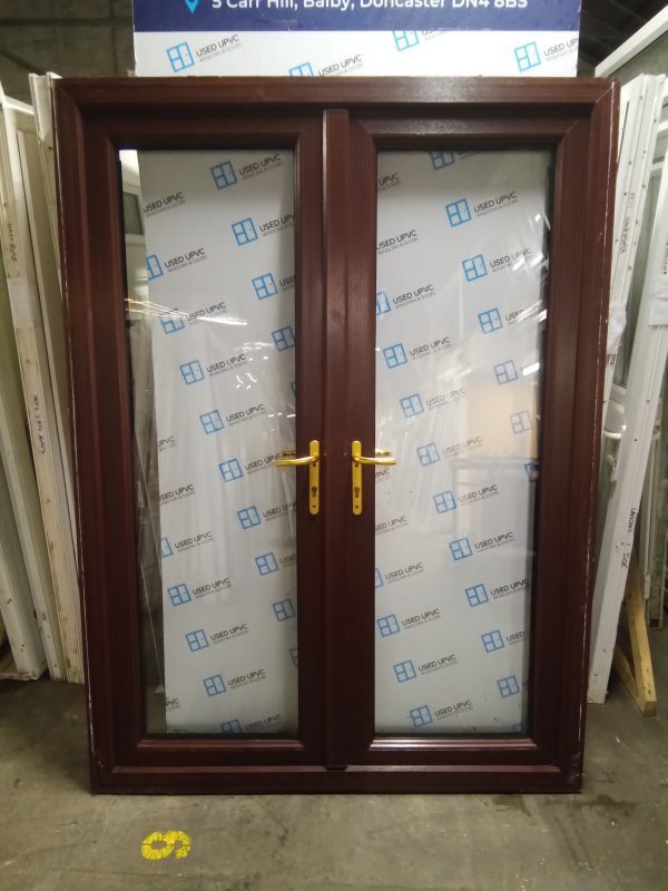 Used Rosewood Upvc French Doors 1515mm x 2065mm EA1