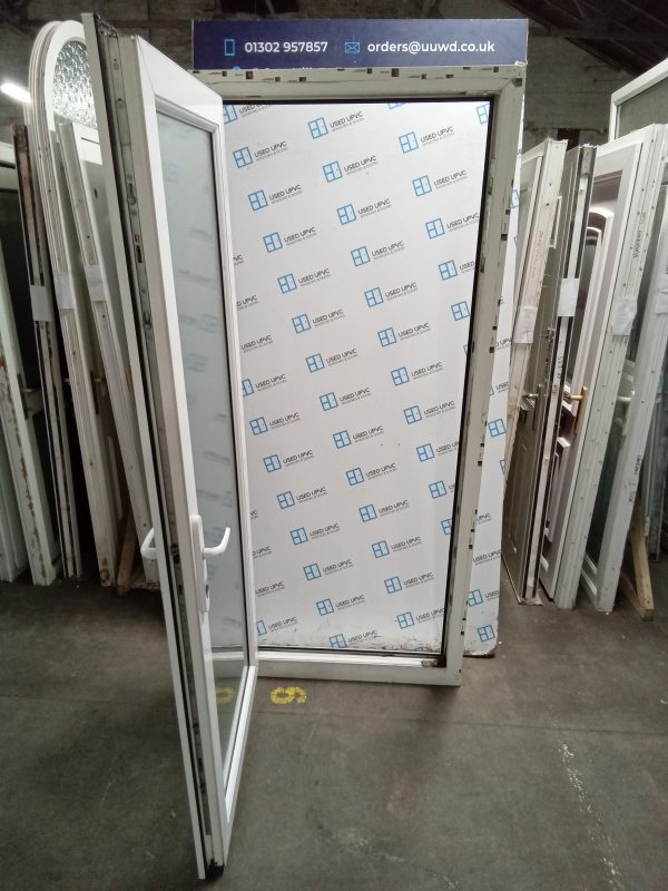 Used White Upvc Full Glass Back Door 880mm x 2090mm 0854 - Image 3