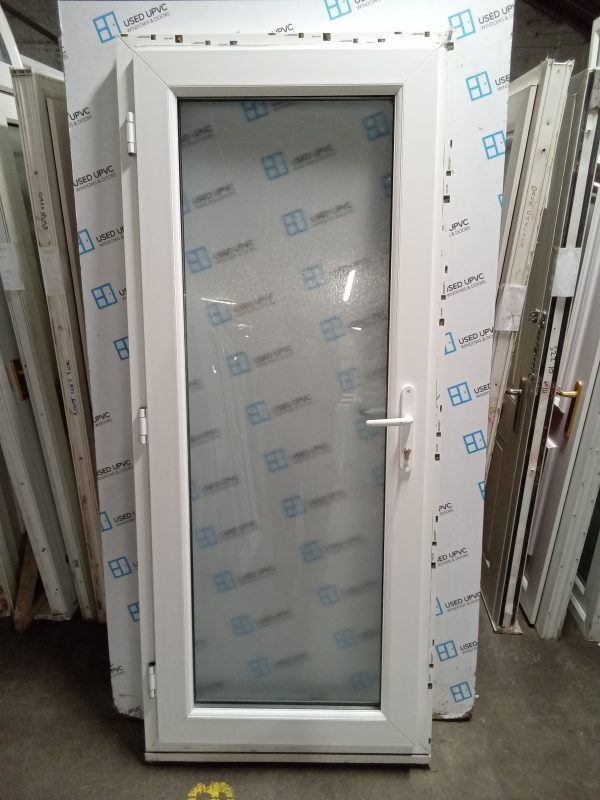 Used White Upvc Full Glass Back Door 880mm x 2090mm 0854 - Image 2