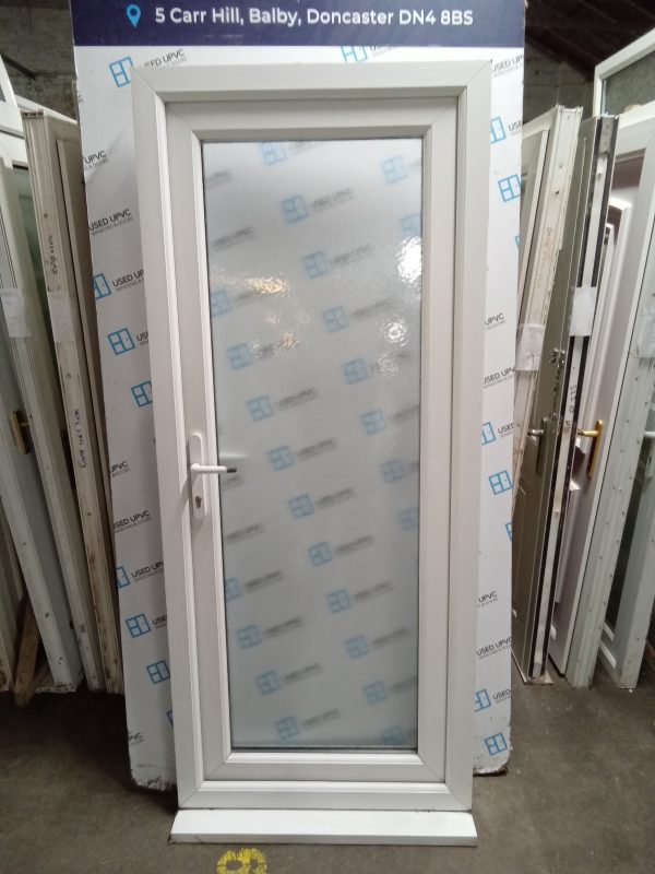 Used White Upvc Full Glass Back Door 880mm x 2090mm 0854