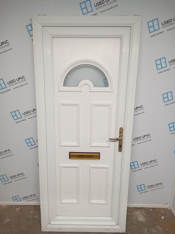 Used White Upvc Front Door 885mm x 2075mm 0829