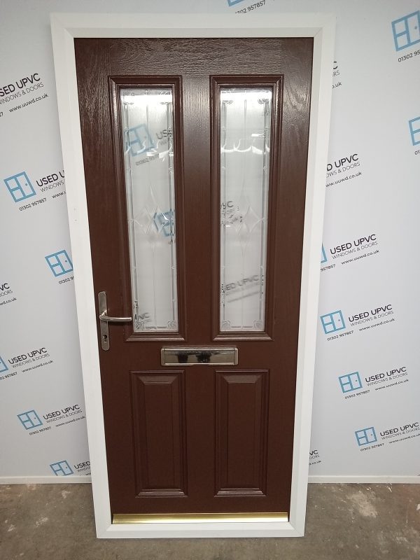 Used Brown Composite Front Door 920mm x 2060mm 0025