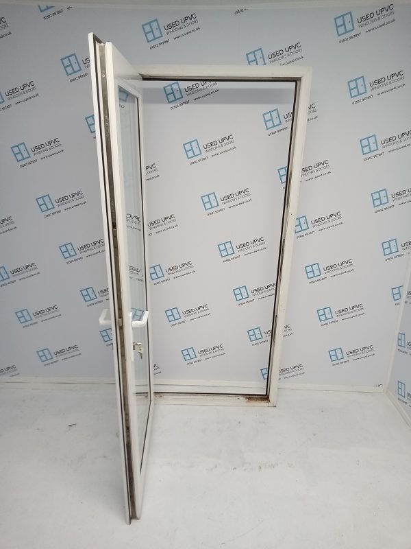 Used White Upvc Full Glass Back Door 910mm x 2060mm (outwards opening) 0058 - Image 3