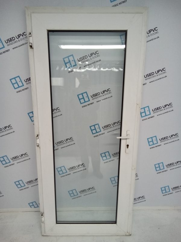 Used White Upvc Full Glass Back Door 910mm x 2060mm (outwards opening) 0058