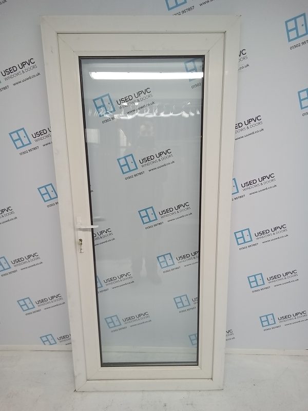 Used White Upvc Full Glass Back Door 910mm x 2060mm (outwards opening) 0058 - Image 2