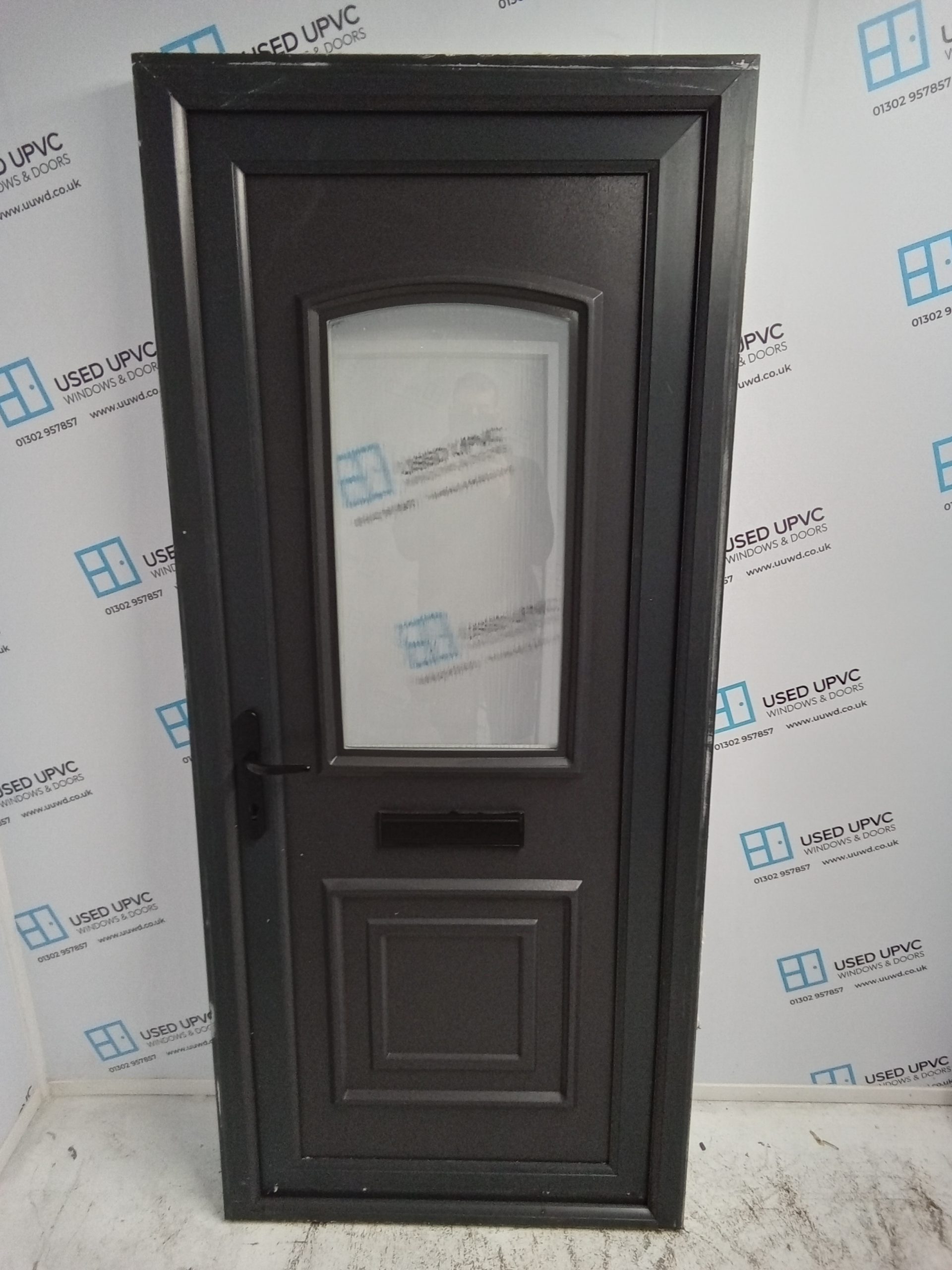 Used Anthracite Grey Upvc Front Door 900mm X 2045mm 0432 | Used UPVC ...