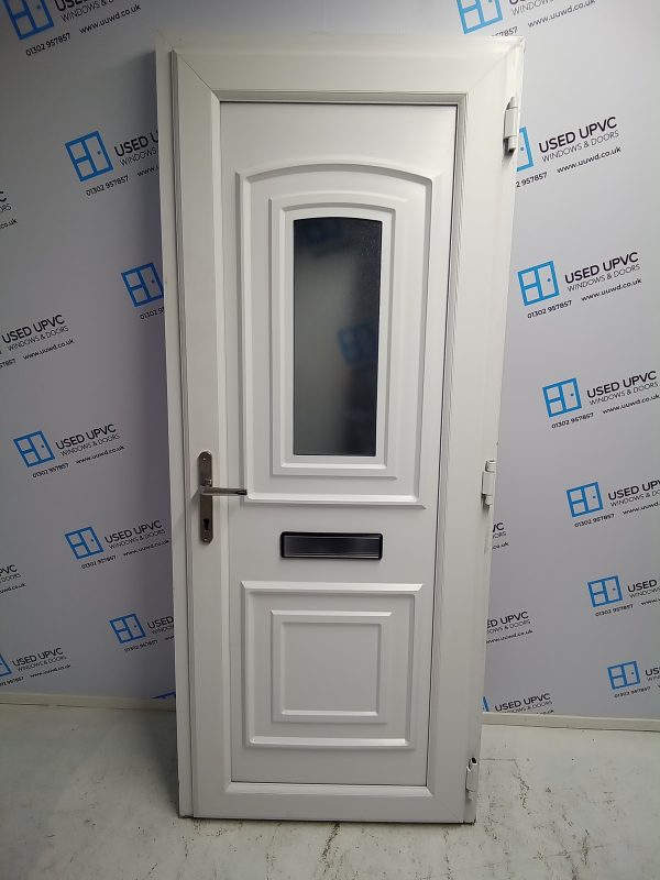 Used black upvc front door 835mm x 2015mm 0148 - Image 2