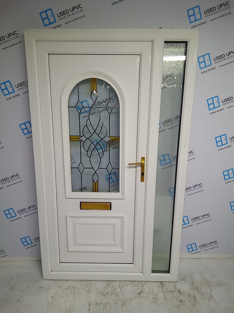 Used White Upvc Front Door And Side 1205mm x 2030mm DS027 Used UPVC