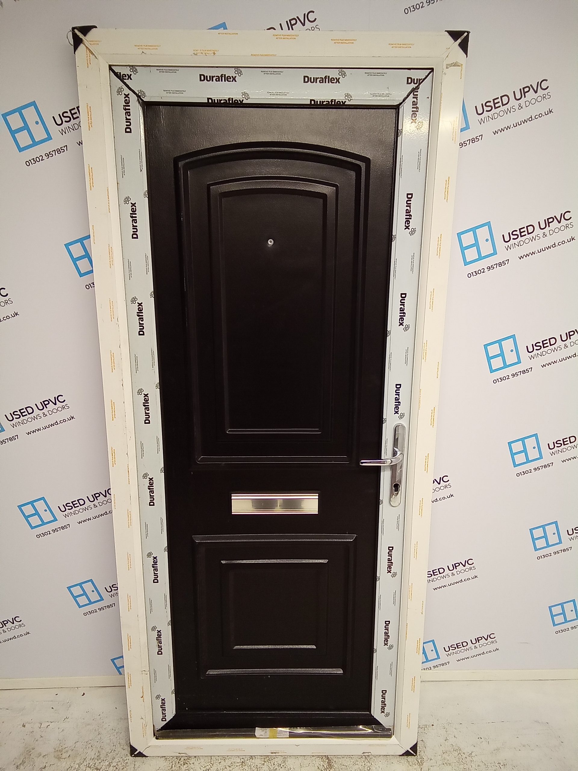 Brand New Black Upvc Front Door 885mm x 2000mm C2001 | Used UPVC ...