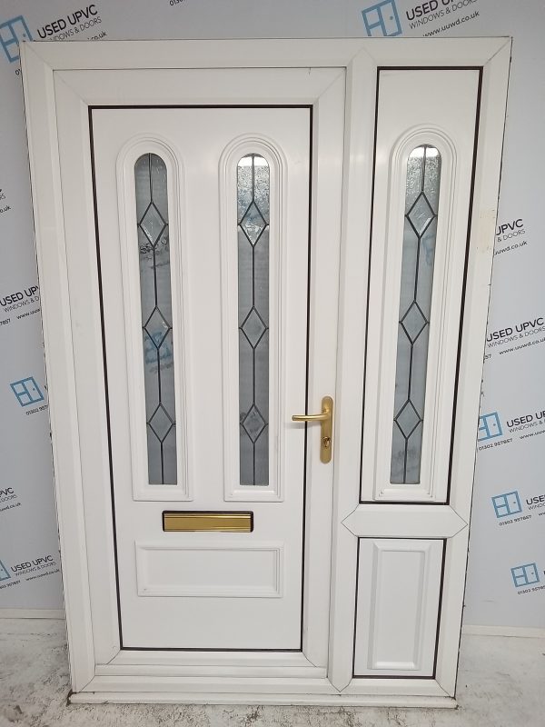 Used White Upvc Front Door And Side Panel 1340mm x 2095mm (reduce to 1320) DS0039