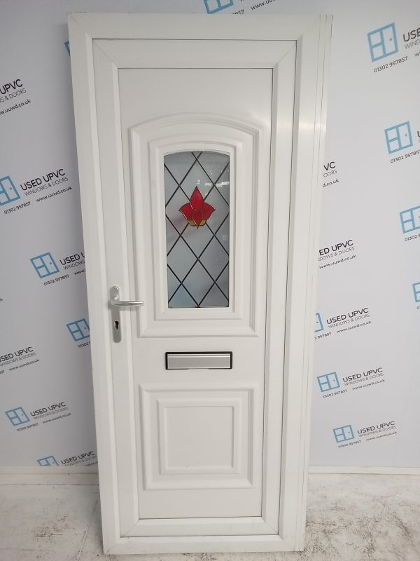 Used White Upvc Front Door 860mm x 2060mm (reduce to 820mm) 0126