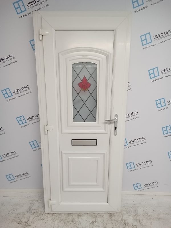 Used White Upvc Front Door 860mm x 2060mm (reduce to 820mm) 0126 - Image 2