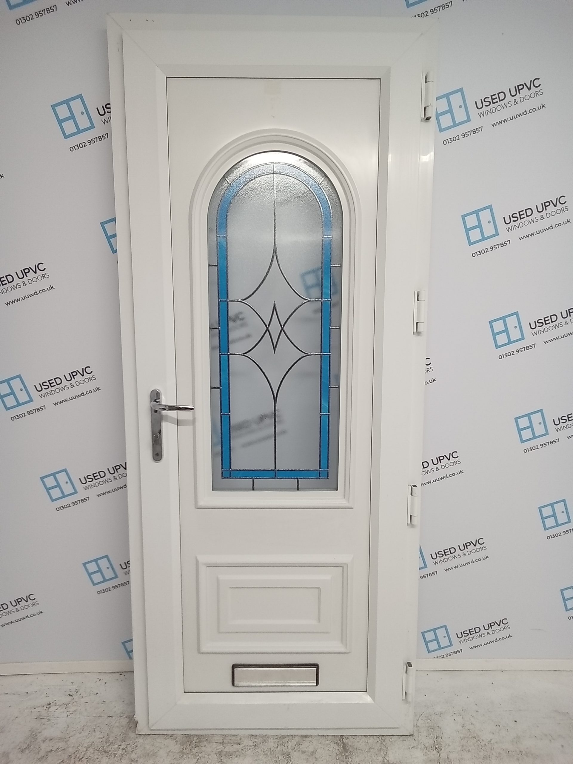 Used White Upvc Front Door 850mm x 2040mm 0247 Used UPVC Windows & Doors