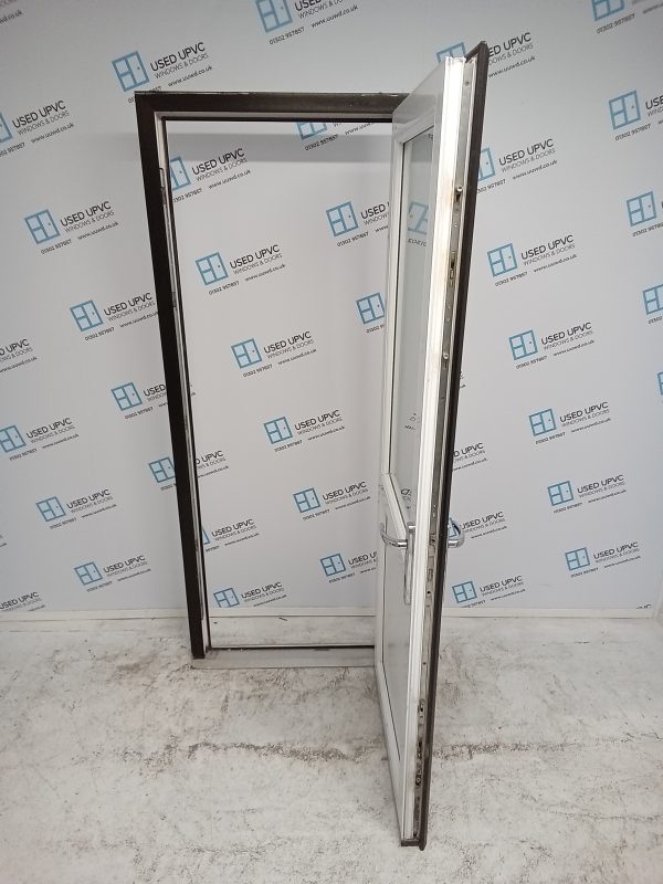 Used Black Upvc Back Door 820mm x 2000mm (outwards opening) 0323 - Image 3