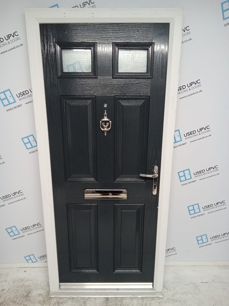 Used Anthracite Grey Composite Front Fire Door 900mm x 2000mm 0352 ...
