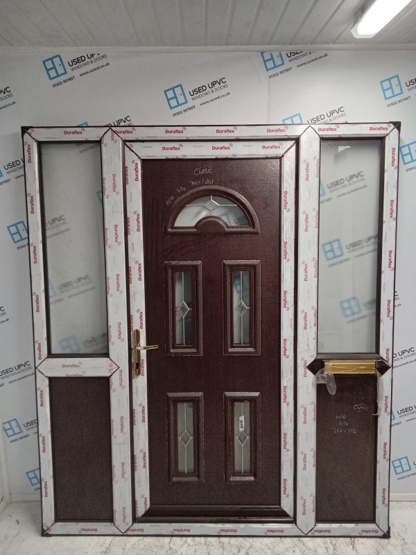 Brand New Rosewood Upvc Front Door And Side Panels 1795mm x 2070mm NDS01