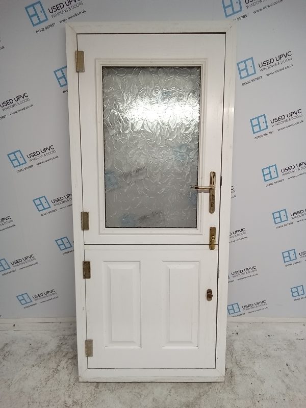 Used Oak Upvc Back Barn Door 905mm x 2080mm 0568 - Image 2