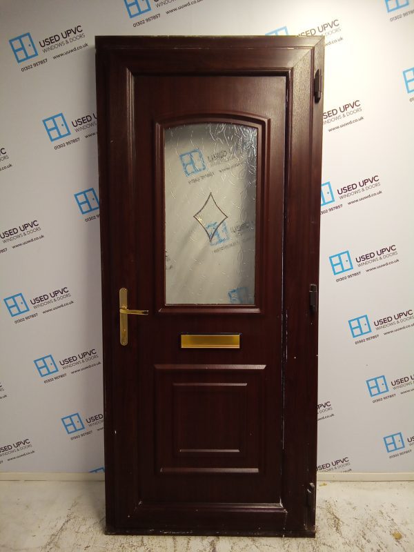 Used Rosewood Upvc Front Door 910mm x 2090mm 0060 - Image 2