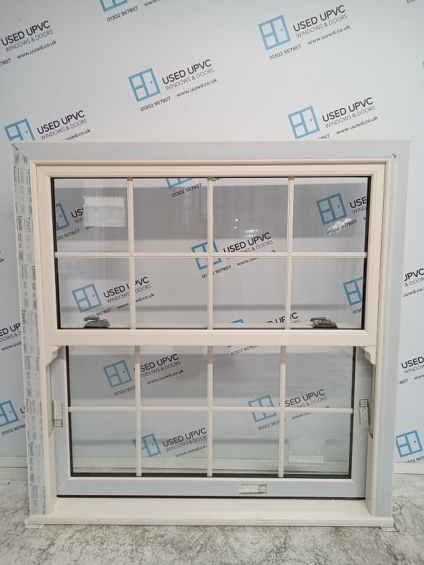 Brand New Cream Upvc Sliding Sash Window 1200mm x 1240mm SS03