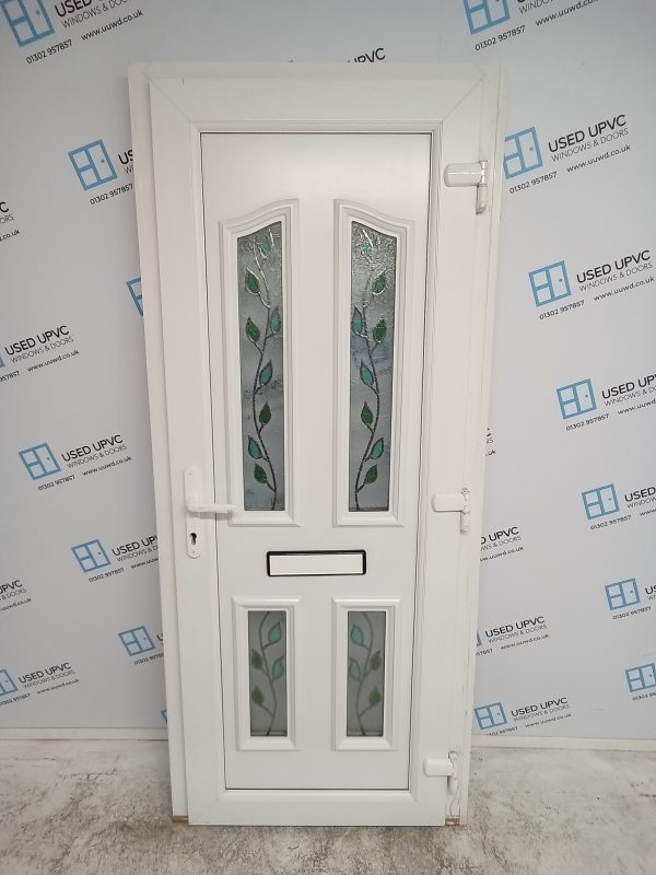 Used White Upvc Front Door 860mm x 2025mm (reduce to 840mm) 0157 - Image 2