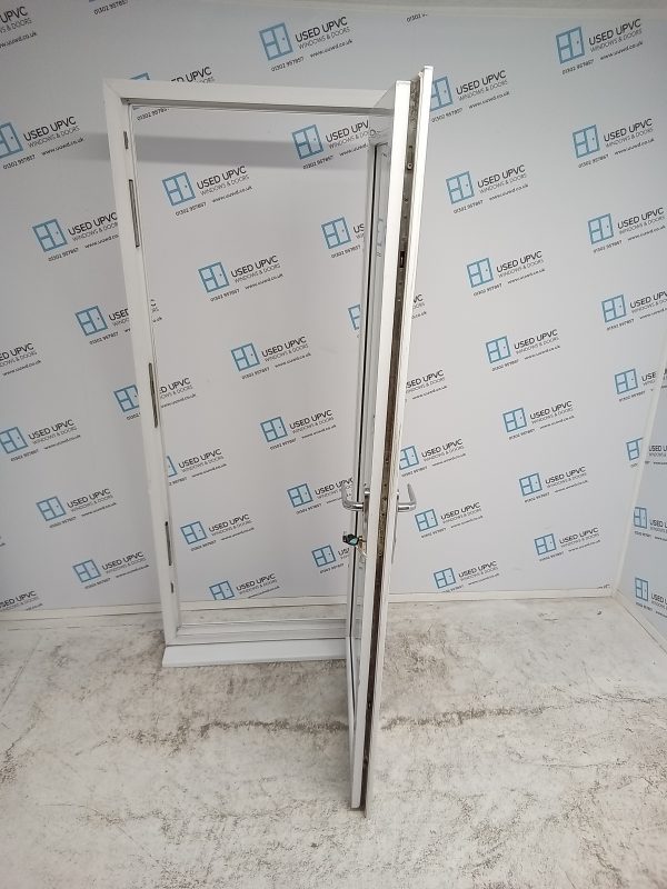 Used White Upvc Full Glass Back Door (outwards opening) 835mm x 2070mm 0072 - Image 3