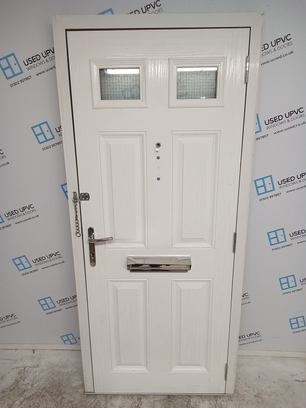 Used Red Composite Front Door 890mm x 2000mm 0803 - Image 2