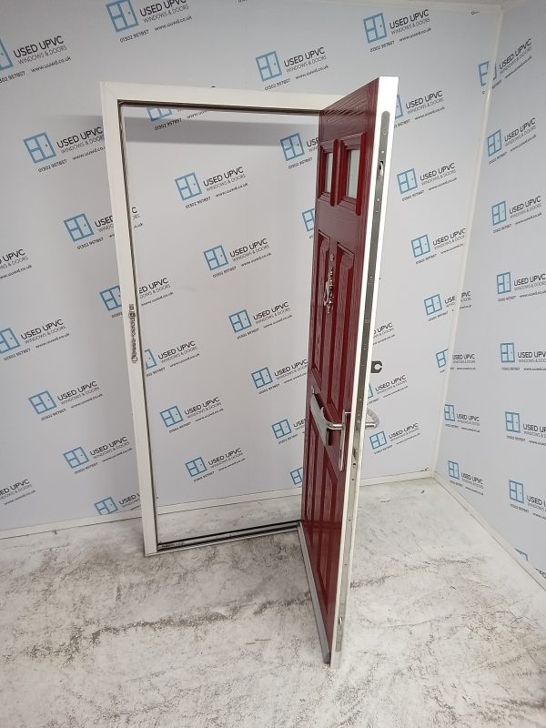 Used Red Composite Front Door 890mm x 2000mm 0803 - Image 3