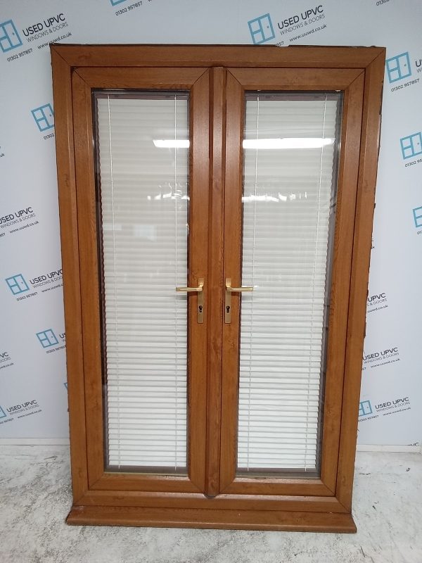Used Oak Upvc French Doors 1340mm x 2090mm EA6A - Image 6
