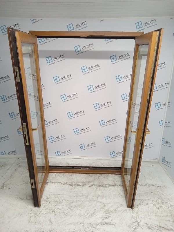 Used Oak Upvc French Doors 1340mm x 2090mm EA6A - Image 4