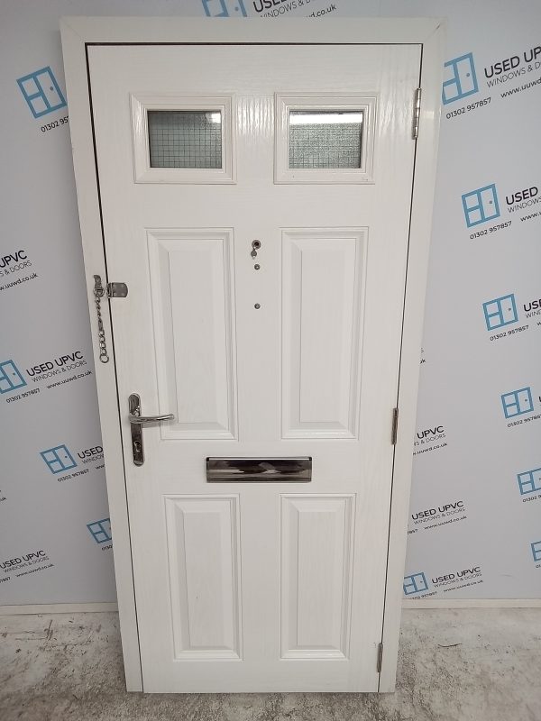Used Red Composite Front Door 890mm x 1965mm C11D31 - Image 2