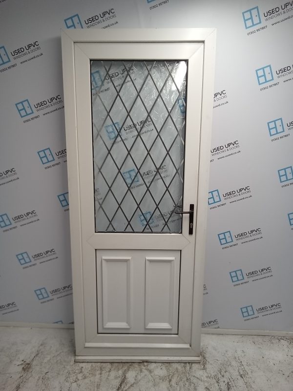 Used White Upvc Back Door 895mm x 2180mm 0814