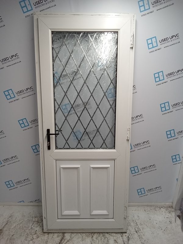 Used White Upvc Back Door 895mm x 2180mm 0814 - Image 2