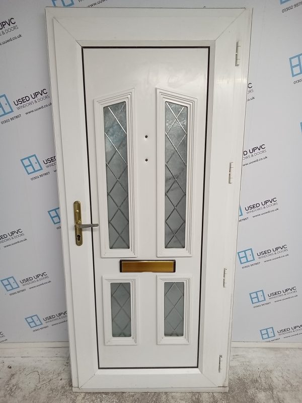Used White Upvc Front Door 940mm x 2075mm (reduce to 910mm) 0474 - Image 2