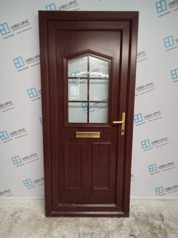 Used Rosewood Upvc Front Door 920mm x 2090mm 0502 | Used UPVC Windows ...