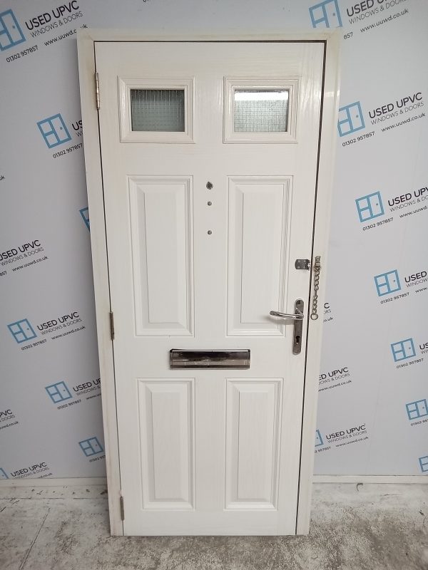 Used Black Composite Front Fire Door 845mm x 1940mm 0005 - Image 2