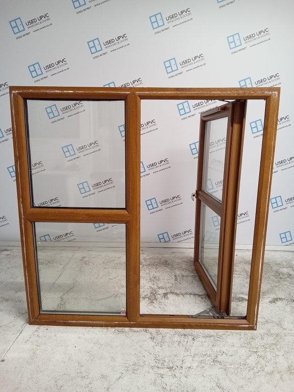 Used Oak Upvc Window 1195mm x 1195mm LW0003 - Image 4