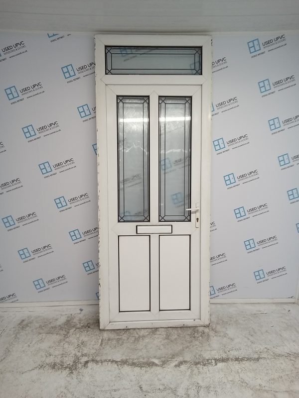 Used White Upvc Front Door And Toplight 930mm x 2390mm 0736