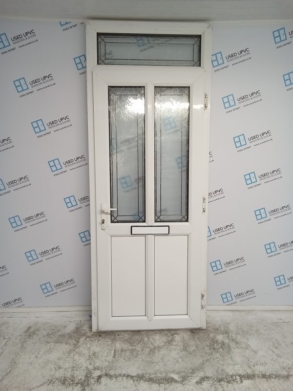 Used White Upvc Front Door And Toplight 930mm x 2390mm 0736 - Image 2