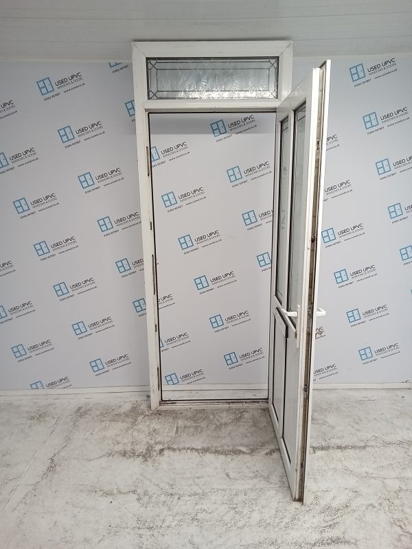 Used White Upvc Front Door And Toplight 930mm x 2390mm 0736 - Image 3