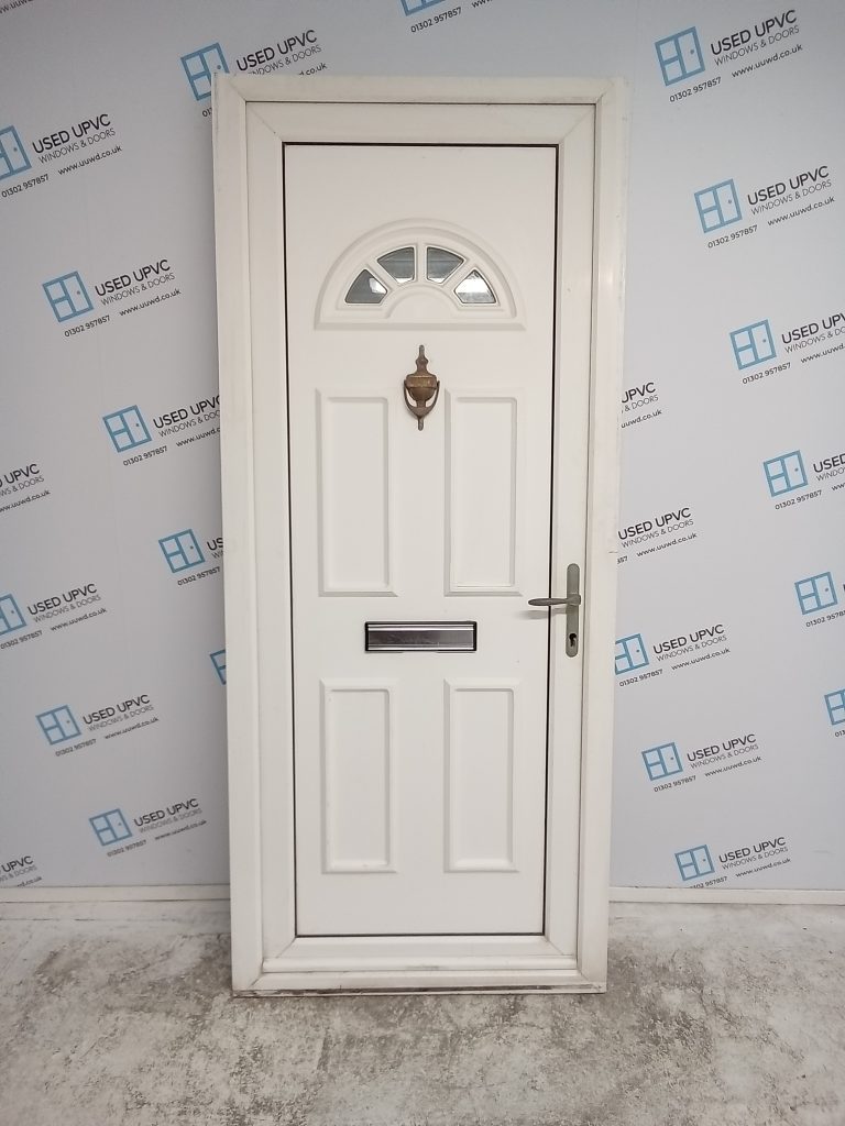 Used White Upvc Front Door 900mm X 2090mm 0550 | Used UPVC Windows & Doors