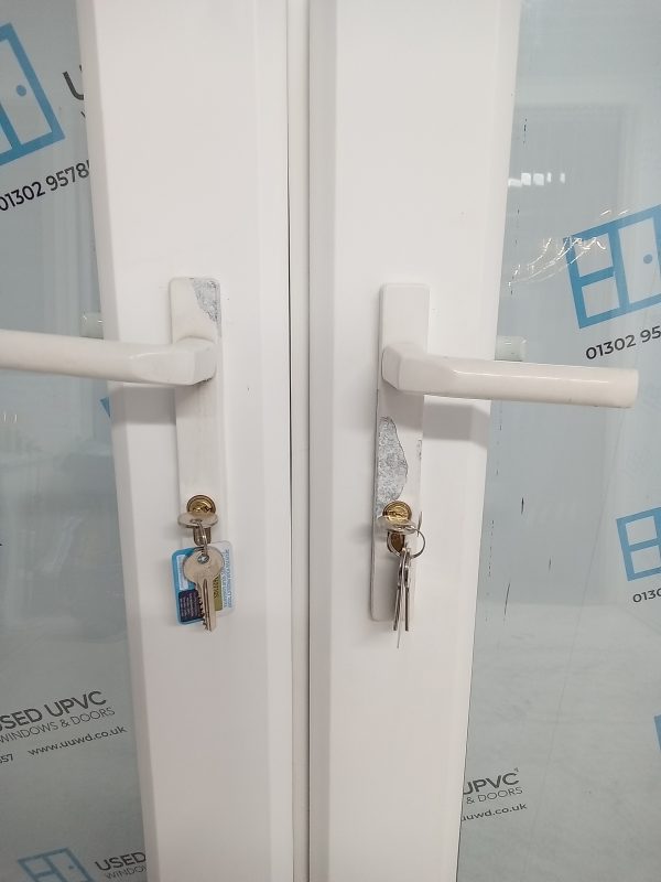 Used White Upvc French Doors 1900mm x 2080mm EA1 - Image 5