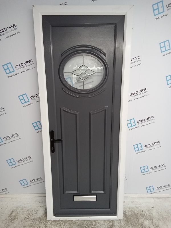 Used Anthracite Grey Upvc Front Door 850mm x 2160mm 0228