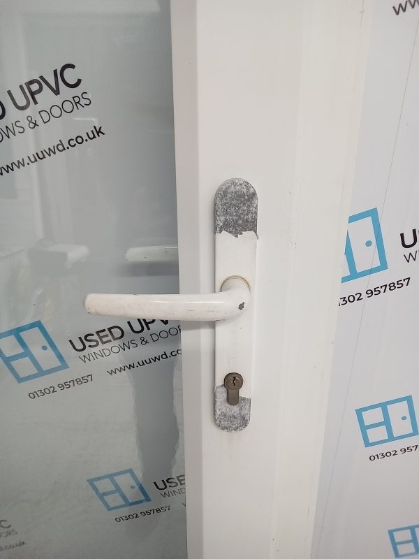 Used White Upvc Full Glass Back Door (outwards opening) 800mm x 2045mm 0210 - Image 4