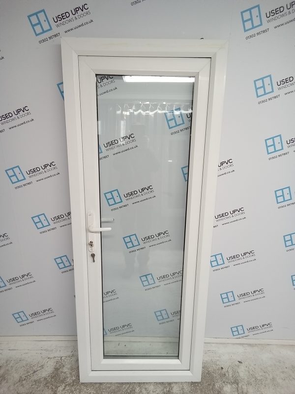 Used White Upvc Full Glass Back Door (outwards opening) 800mm x 2045mm 0210 - Image 2