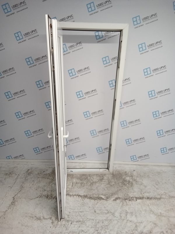 Used White Upvc Full Glass Back Door (outwards opening) 800mm x 2045mm 0210 - Image 3