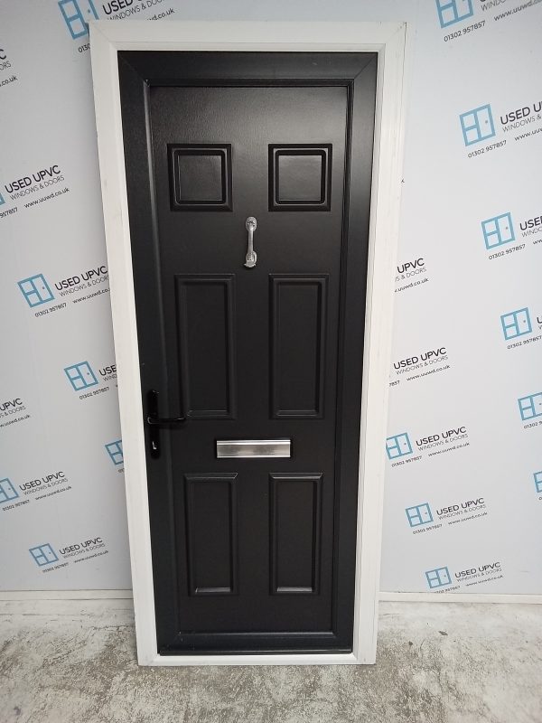 Used Anthracite Grey Upvc Front Door 870mm x 2090mm (Reduce to 855mm) 0254